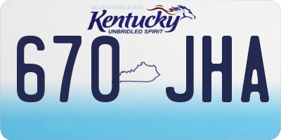 KY license plate 670JHA