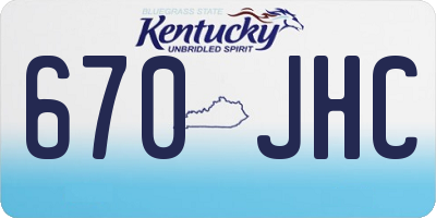 KY license plate 670JHC