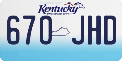 KY license plate 670JHD