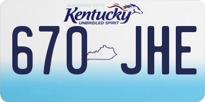 KY license plate 670JHE