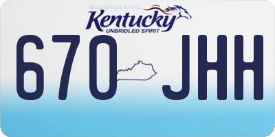 KY license plate 670JHH
