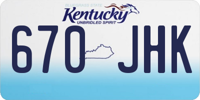 KY license plate 670JHK