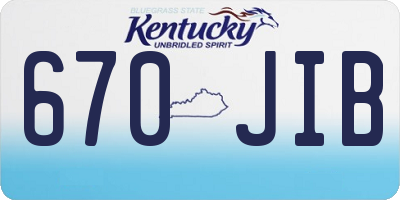 KY license plate 670JIB