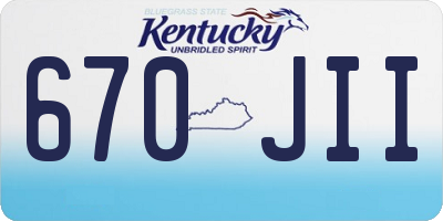 KY license plate 670JII