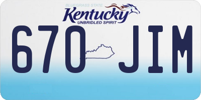 KY license plate 670JIM
