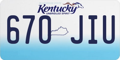 KY license plate 670JIU