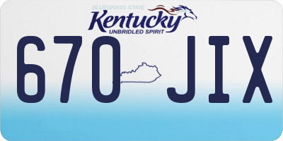 KY license plate 670JIX