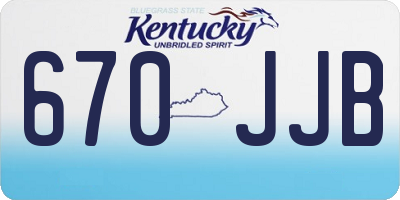 KY license plate 670JJB