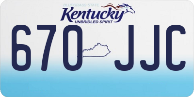 KY license plate 670JJC