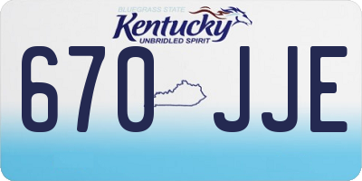 KY license plate 670JJE