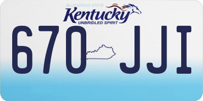 KY license plate 670JJI