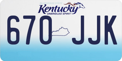 KY license plate 670JJK