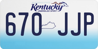 KY license plate 670JJP