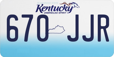 KY license plate 670JJR