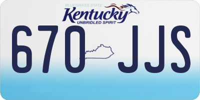 KY license plate 670JJS