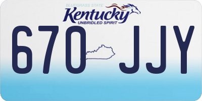 KY license plate 670JJY