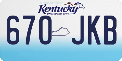 KY license plate 670JKB