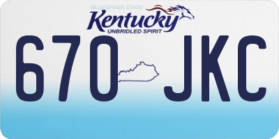 KY license plate 670JKC