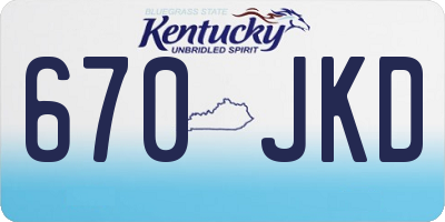 KY license plate 670JKD