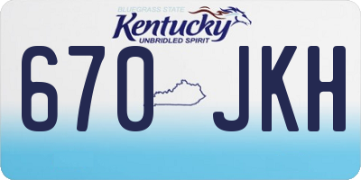 KY license plate 670JKH