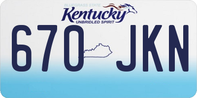 KY license plate 670JKN
