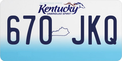 KY license plate 670JKQ