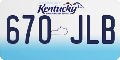 KY license plate 670JLB