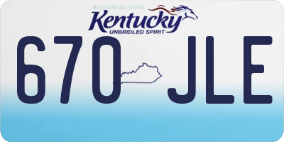 KY license plate 670JLE