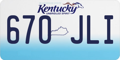 KY license plate 670JLI