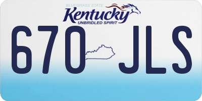 KY license plate 670JLS