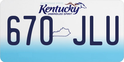 KY license plate 670JLU