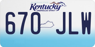 KY license plate 670JLW