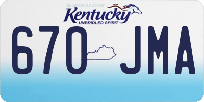 KY license plate 670JMA