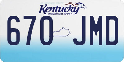 KY license plate 670JMD