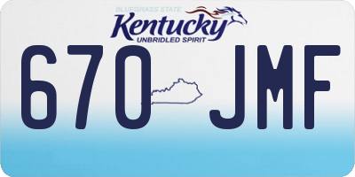 KY license plate 670JMF
