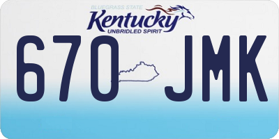 KY license plate 670JMK