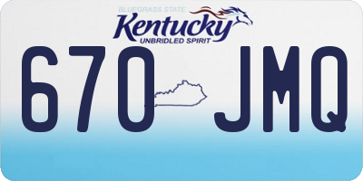 KY license plate 670JMQ