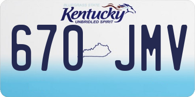 KY license plate 670JMV