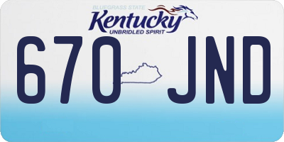KY license plate 670JND