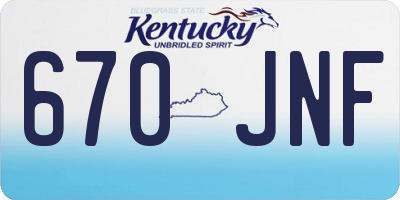 KY license plate 670JNF