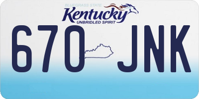 KY license plate 670JNK