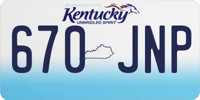 KY license plate 670JNP