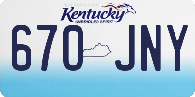 KY license plate 670JNY