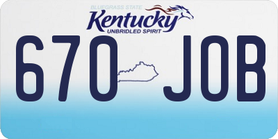 KY license plate 670JOB