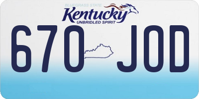 KY license plate 670JOD