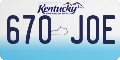 KY license plate 670JOE