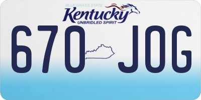 KY license plate 670JOG