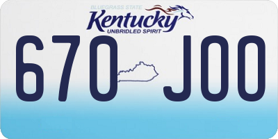 KY license plate 670JOO