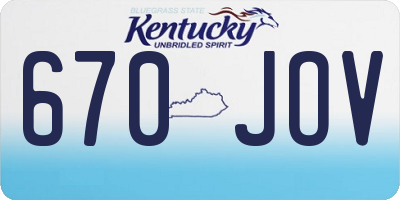 KY license plate 670JOV