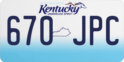 KY license plate 670JPC